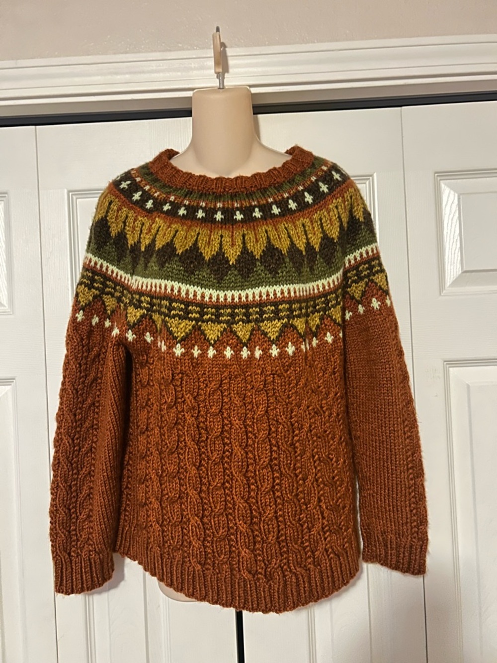 ONE OF A KIND Handmade Knit Rustic Autumn Sweater